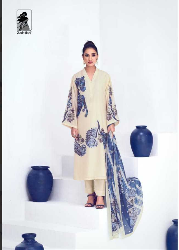 sahiba maira unique muslin digital print with handwork dress material