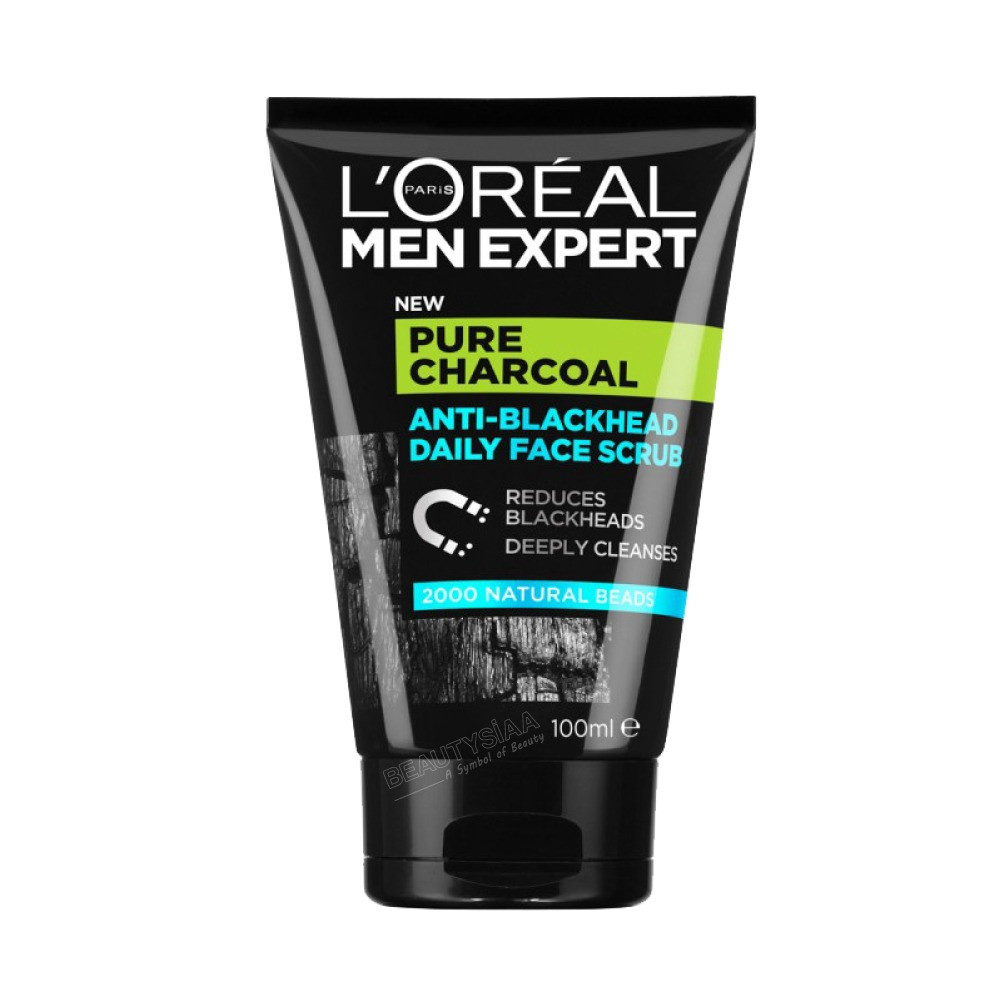 L'Oreal Men Expert Pure Charcoal Anti-Blackhead Daily Face Scrub 100ml