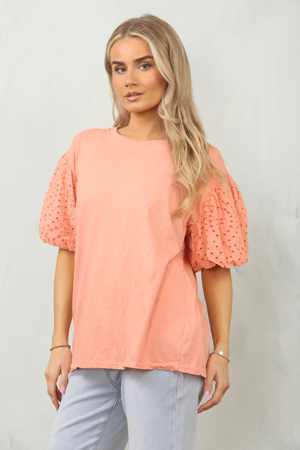 PUFF SLEEVE T-SHIRT - ORANGE