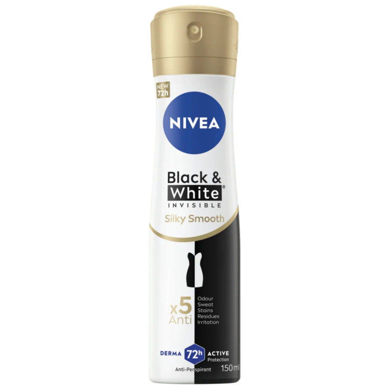 Nivea Black and White Invisible Silky Smooth Anti-Perspirant Body Spray 150ml
