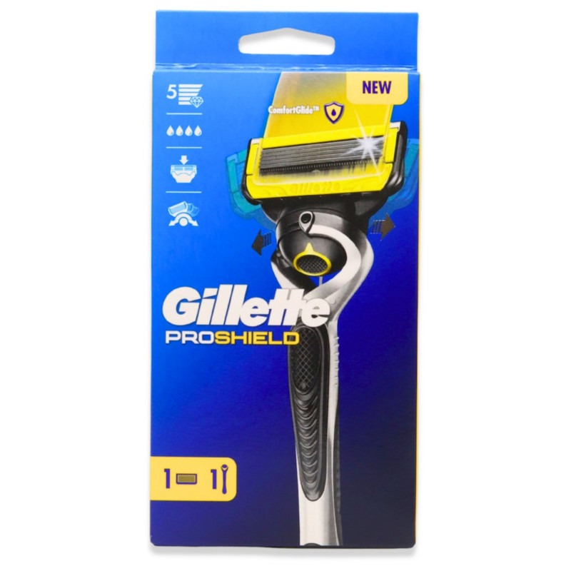 Gillette Pro Shield Men's Razor and Shaving Cartridge With 5 Sharp Blades