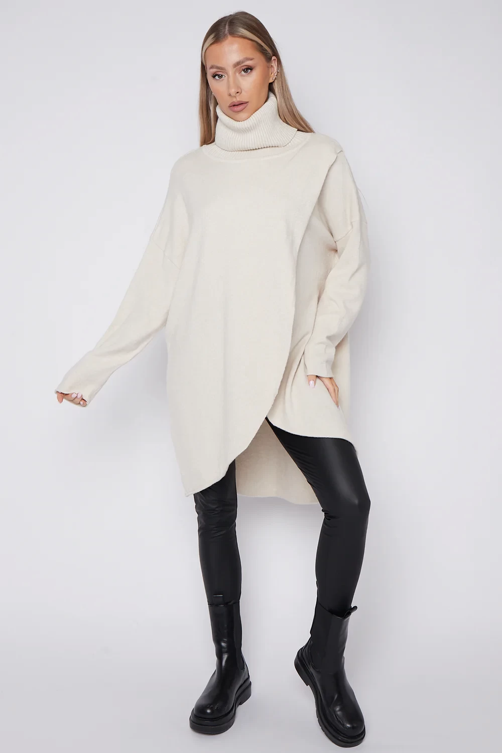 CARA POLONECK WRAP JUMPER