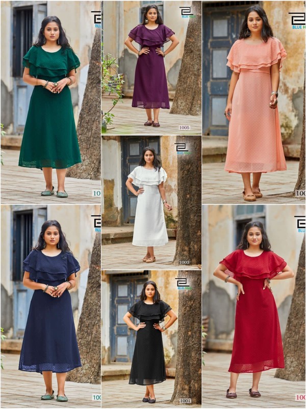 Heavy Bubble Georgette with Inner Gown