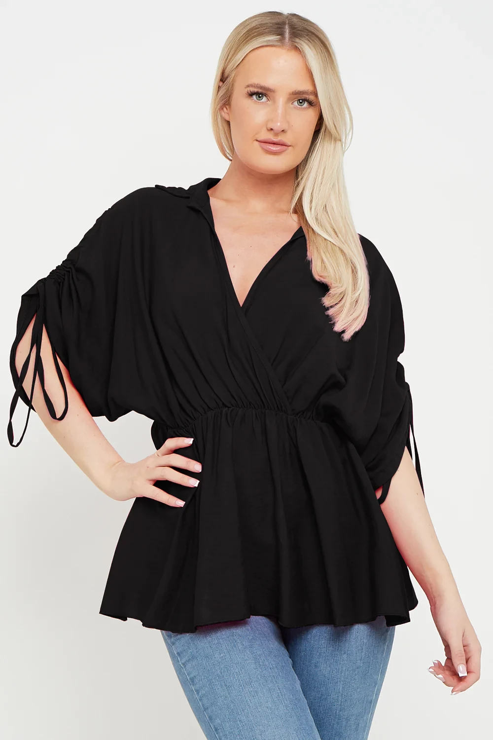 ADJUSTABLE SLEEVE BLOUSE