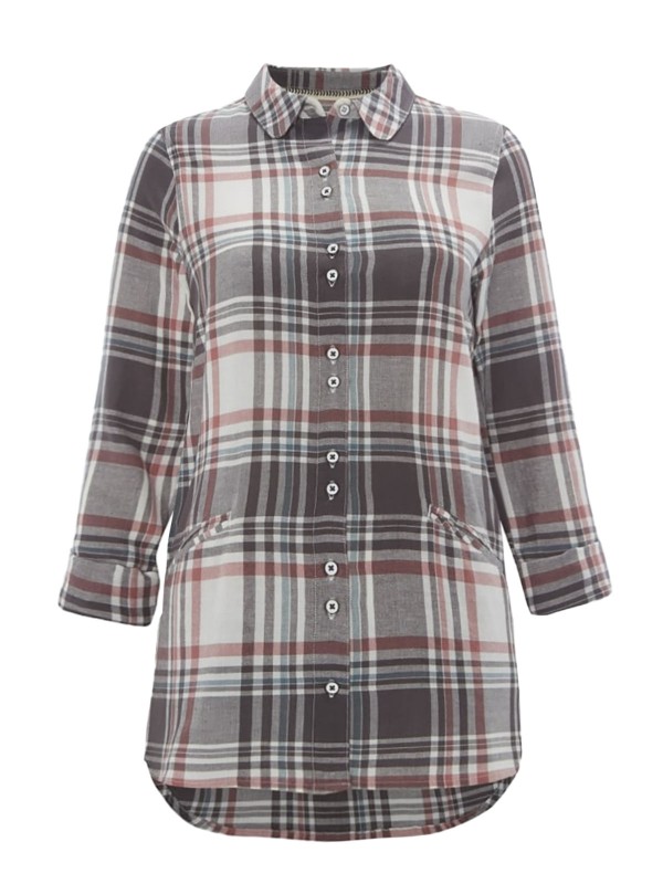 Wanderer Check Shirt, Alond, Cream Print shirt