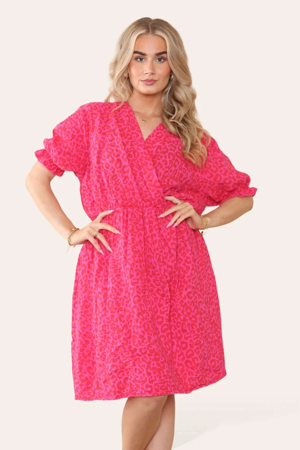 CHEESE CLOTH LEOPARD DRESS