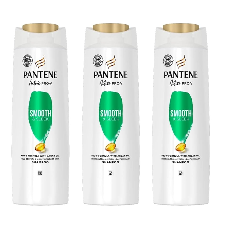 Pantene Pro-V Smooth & Sleek Silicone Free Frizz Ease Shampoo Pro-V Formula with Argan Oil 400ML
