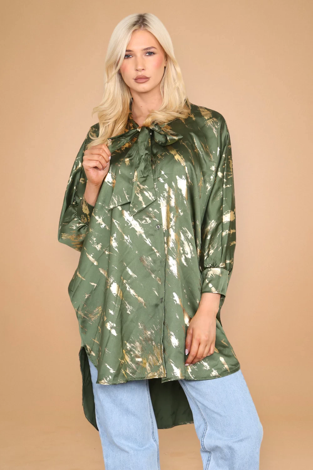 BOW GOLD SPLASH OVERSIZED SHIRT