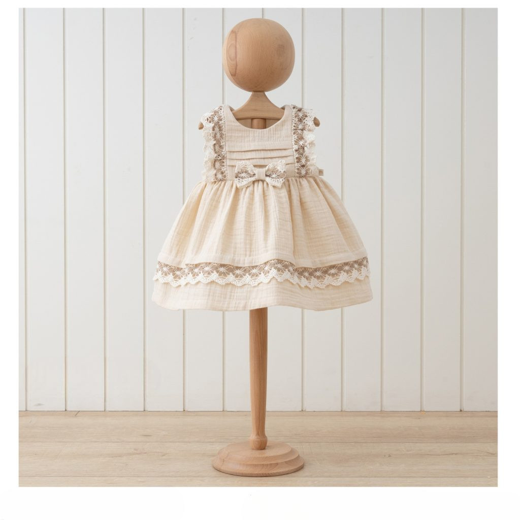 Baby Girls Frilly Lace Spanish Bow Dress (6-24M)