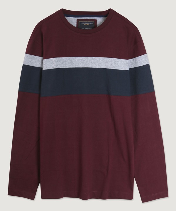 Long Sleeve Front Color Block Crew_2