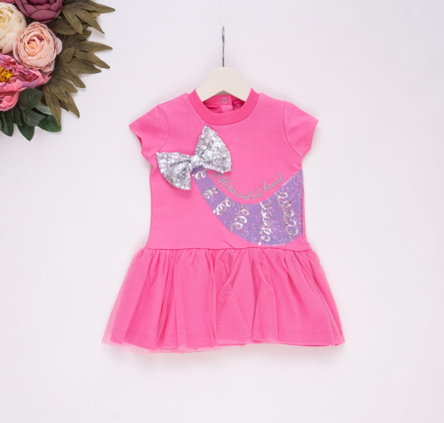 Girls Sequin Bow Dress (9M-3Y)