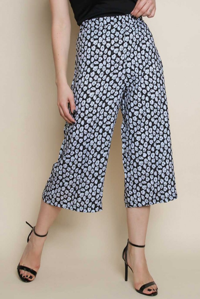 Ditsy Print Culotte Trousers