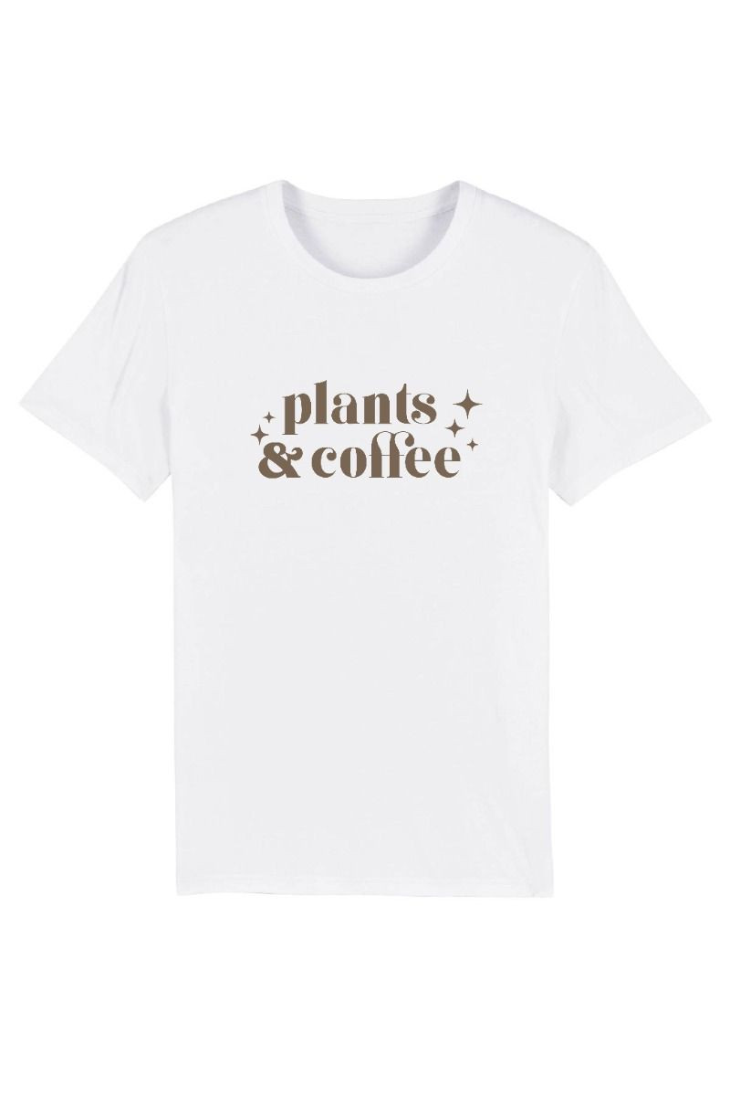 Plants and Coffee Printed Oversized T-Shirt