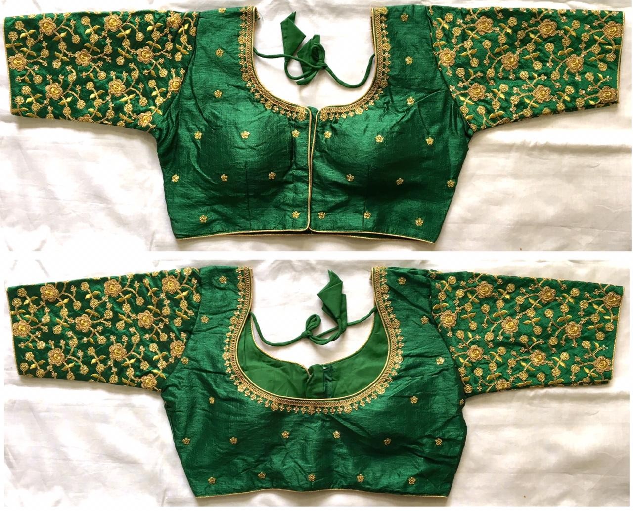 Thread, sequance and coding work Saree blouse