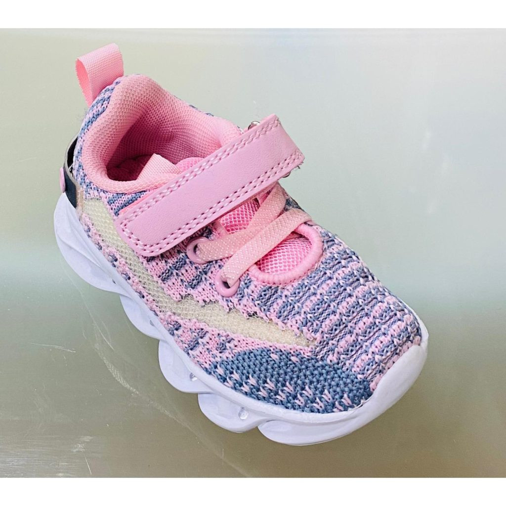 Girls Light up Velcro & Lace Trainers 19-24 EU