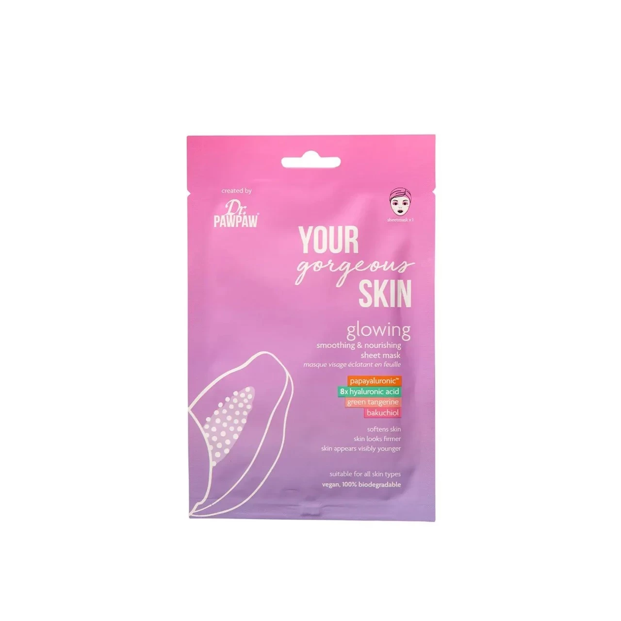 Dr. Pawpaw Your Gorgeous Skin Glowing Smoothing & Nourshing Sheet Mask 25ml
