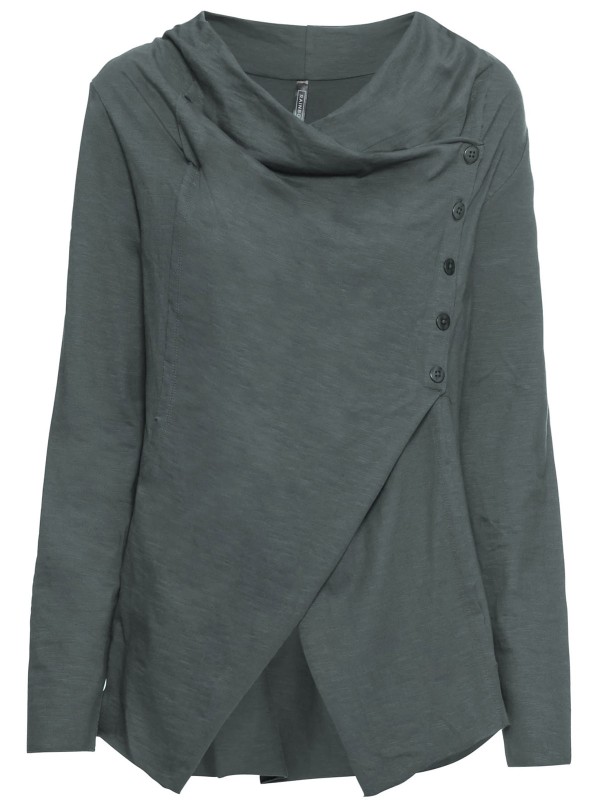 Pure Cotton Diagonal Button Top