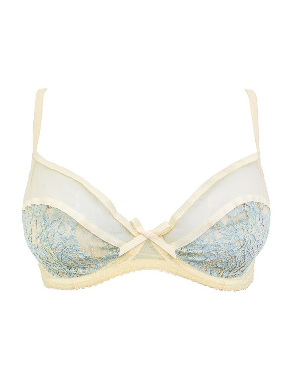 Yellow Contrast Lace Jess Bra - Size 32 to 34 (A-B-D)