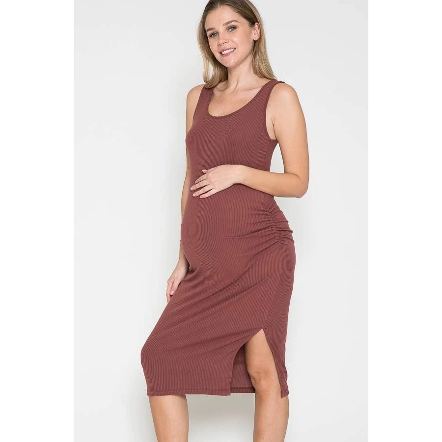 Maternity + RNK Sleeveless Side Opened Midi Dress