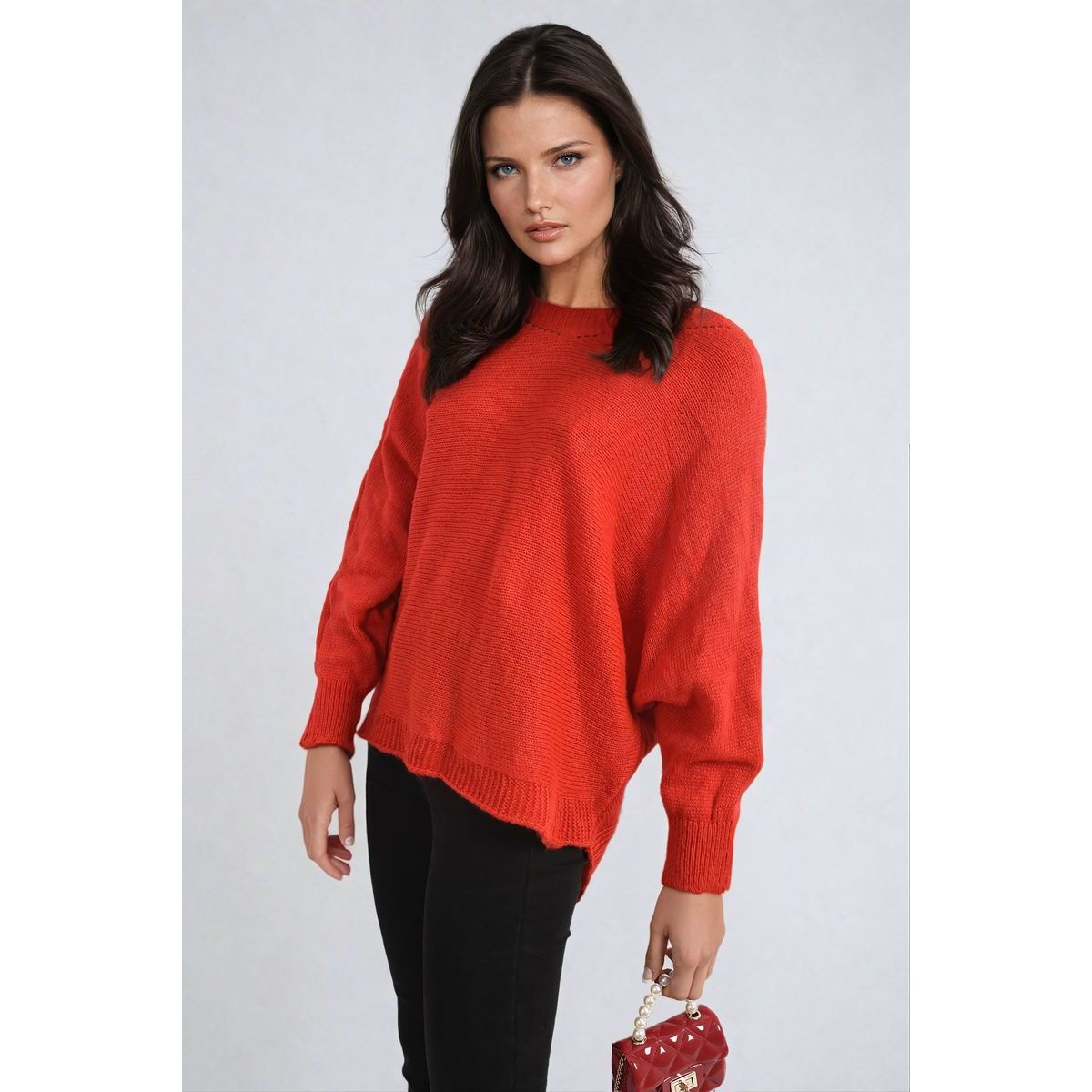 NECK BACK PATTERNED KNITTED JUMPER