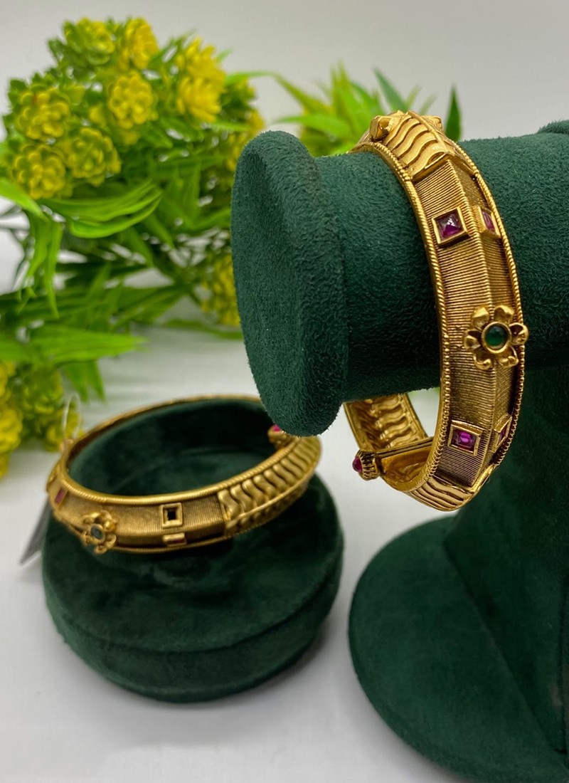 Buy Now Gold Finished Openable Karra Bangles Collection
