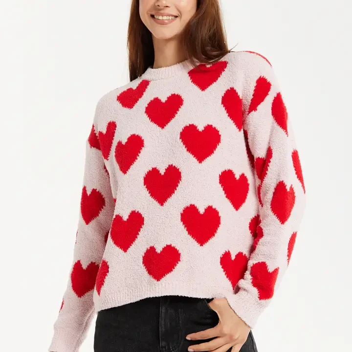 Liquorish Red Heart Jumper
