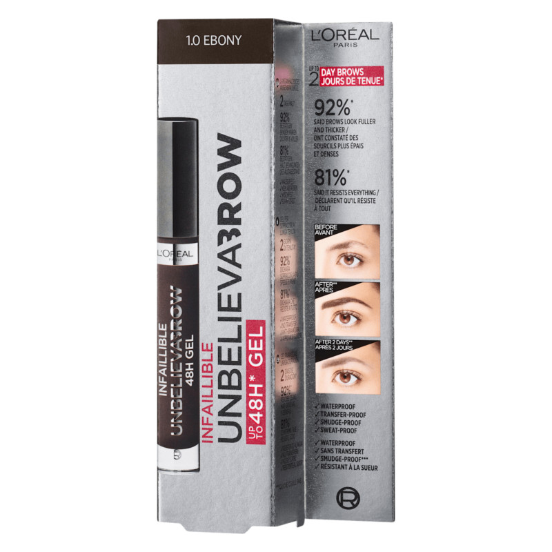 L'Oreal Infaillible 48H Unbelieva Brow Gel - 1.0 EBONY