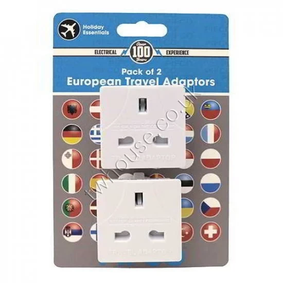 Pifco ELA1142 Twin pack European Travel Adaptor