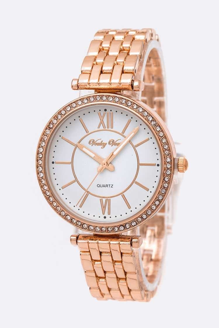 Crystal Bezel Classic Bracelet Watch