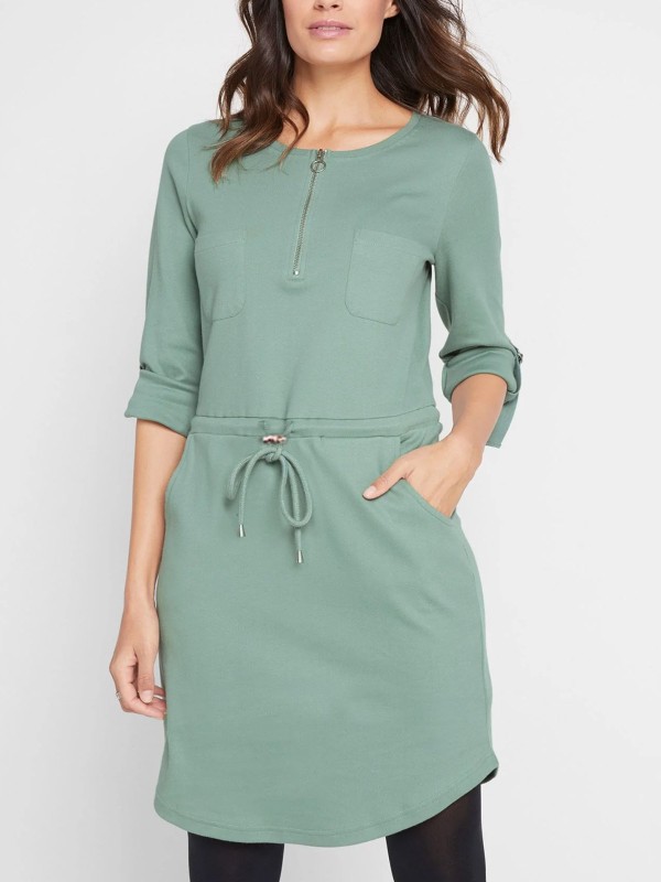 Half Zip Sweatshirt Dress