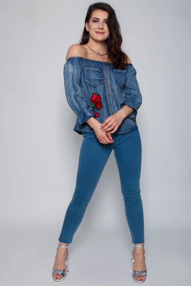 Gypsy Embroidered Denim Top