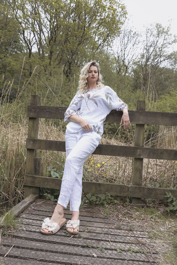 Floral Print Oversized Necklace Tunic Cotton Top
