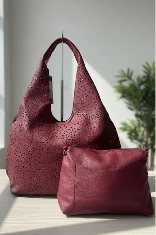 Textured Hobo Shoulder Bag