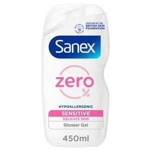 Sanex Zero% Sensitive Skin Shower Gel Body Wash 450ml