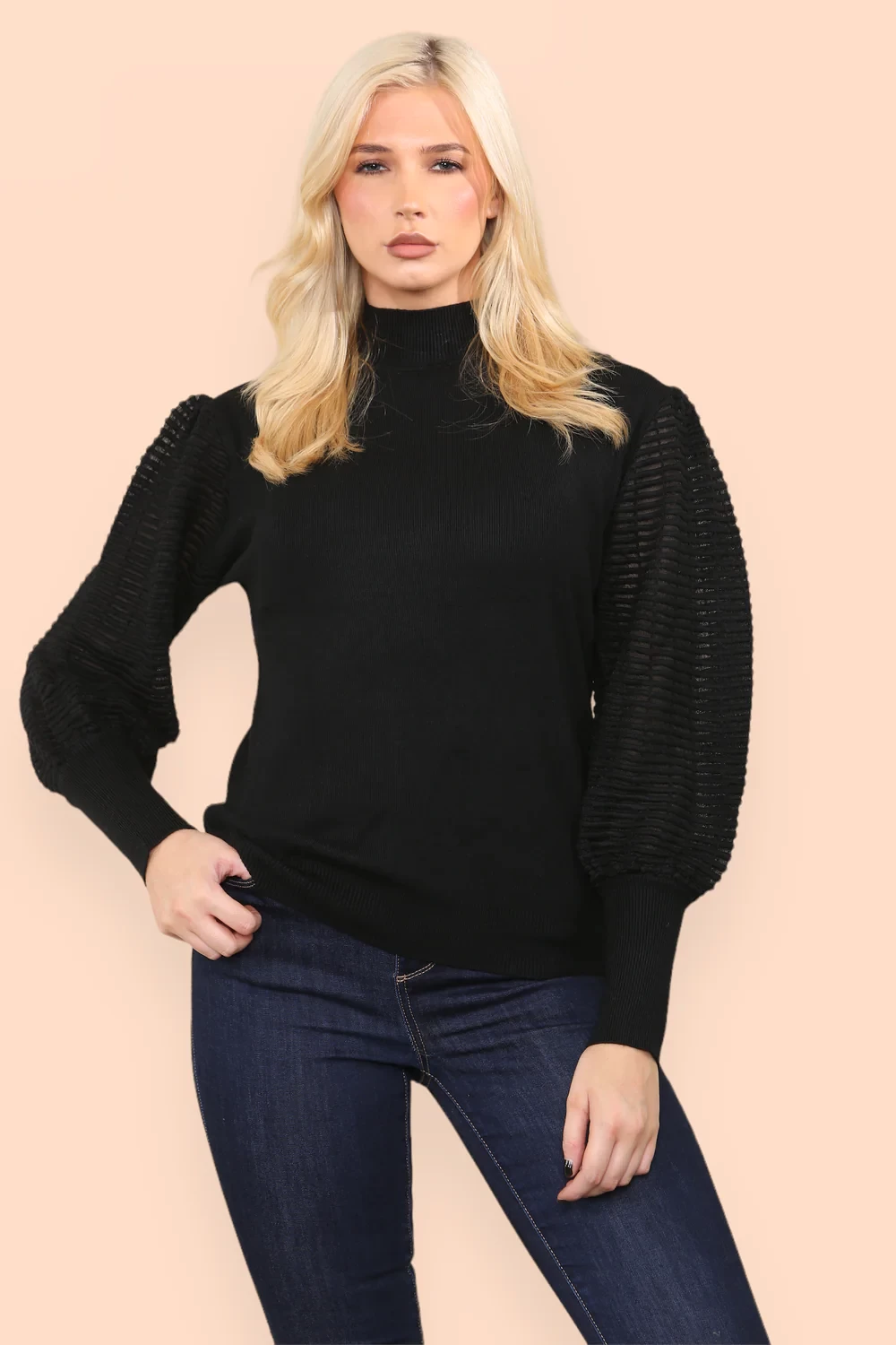 PATTERN SLEEVE JUMPER
