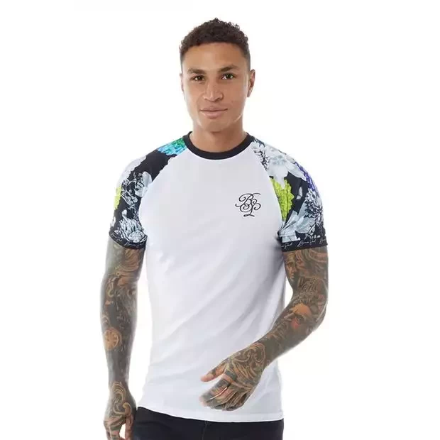 White printed raglan sleeve t-shirt
