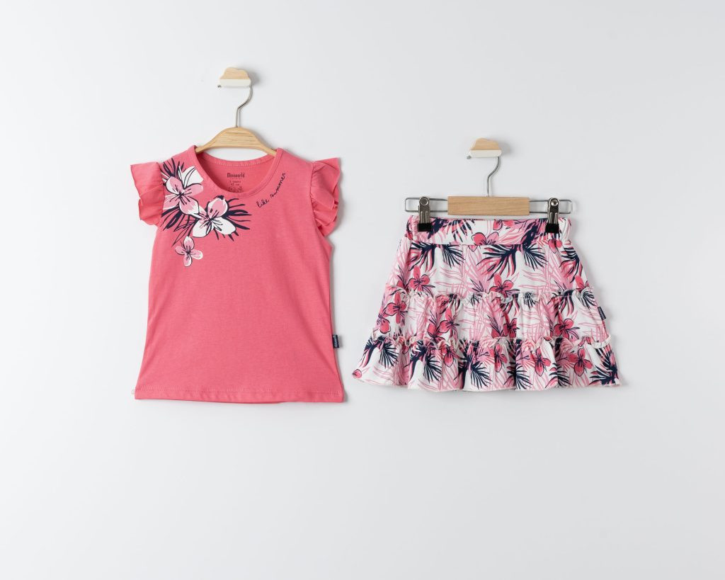 Girls Butterfly Summer Top & Layered Skirt Set (3-6Y)