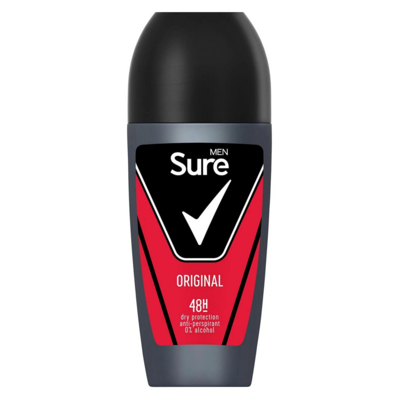 Sure Men Original 48Hr Dry Protection Anti-Perspirant Roll On Deodorant 50ml