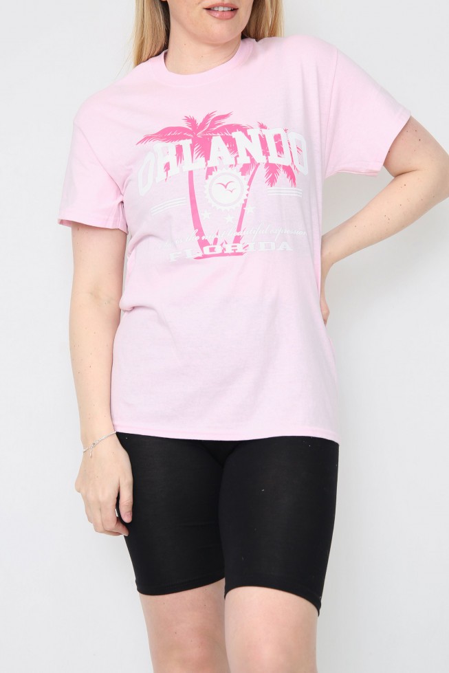 Orlando Palm Tree Print Oversized T-Shirt