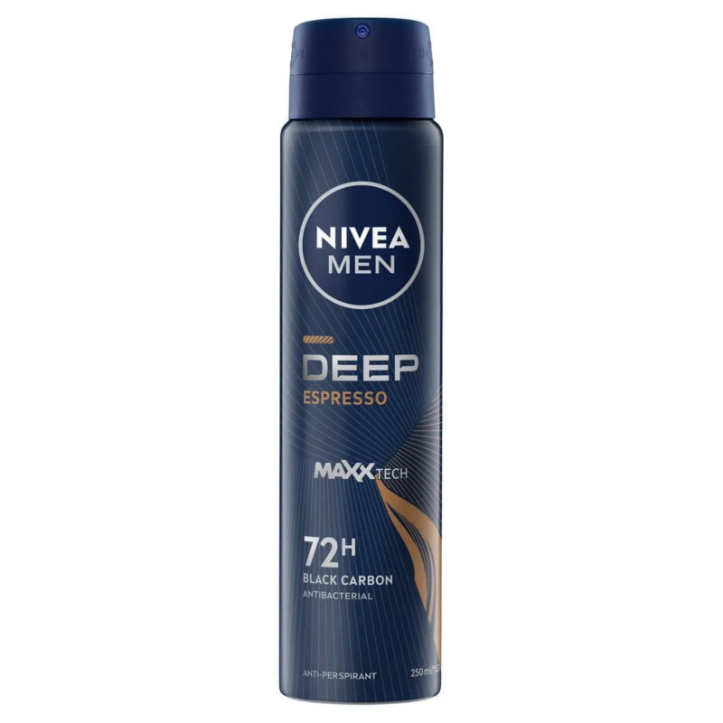 Nivea Men Deep Espresso 72Hr Antibacterial Anti-Perspirant Deodorant Body Spray 250ml