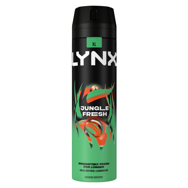 Lynx Jungle Fresh Aluminum Free 48Hr Fresh Men's Deodorant Body Spray 200ml