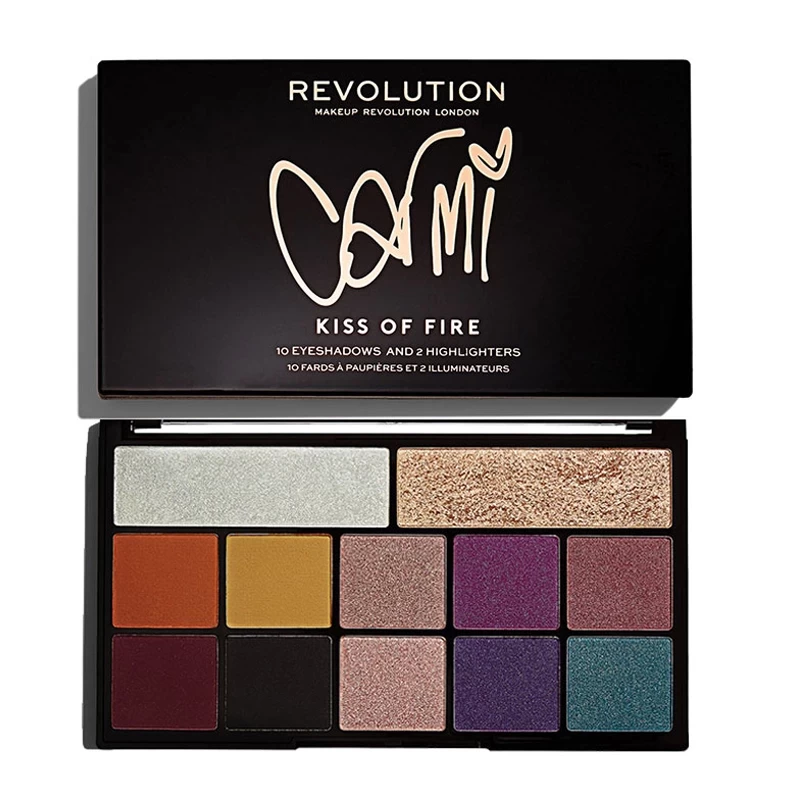 Revolution Carmi Kiss Of Fire Eyeshadow & Highlighter Palette X 3