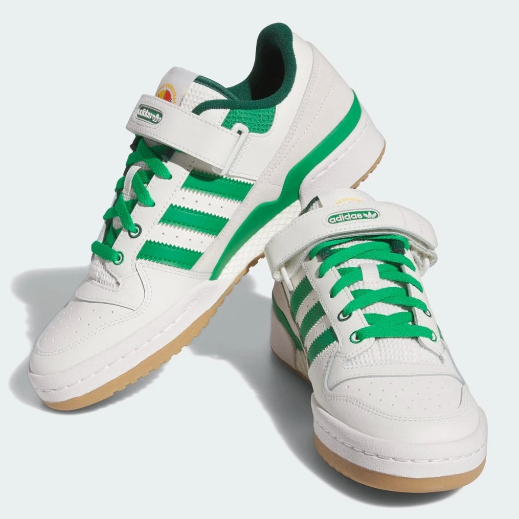 Adult’s Adidas ‘Forum Low’ Trainers White and Green Colour