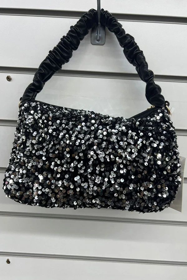 Sequin Scrunch Handle Shoulder Bag