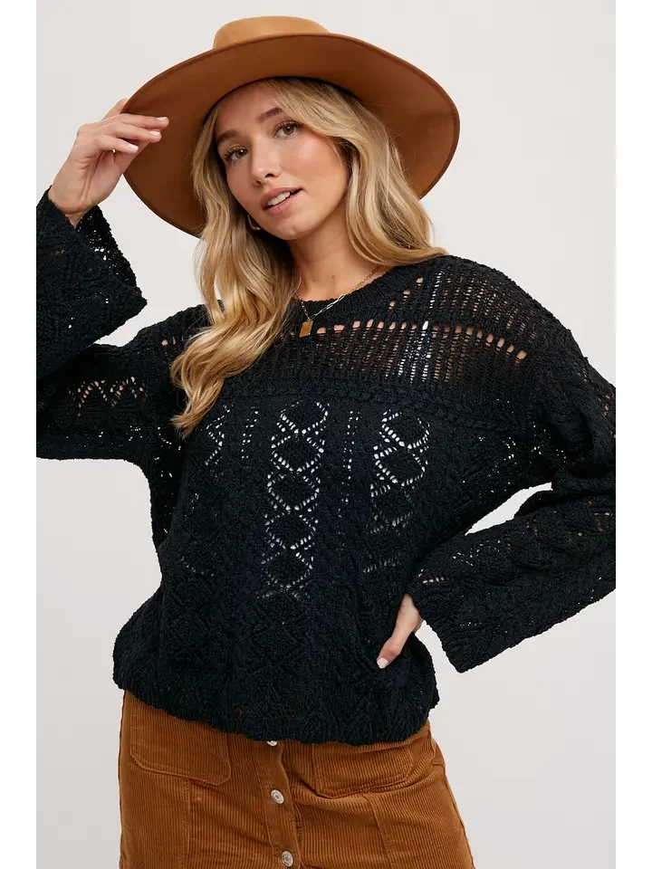 Open Knit Sweater Pullover