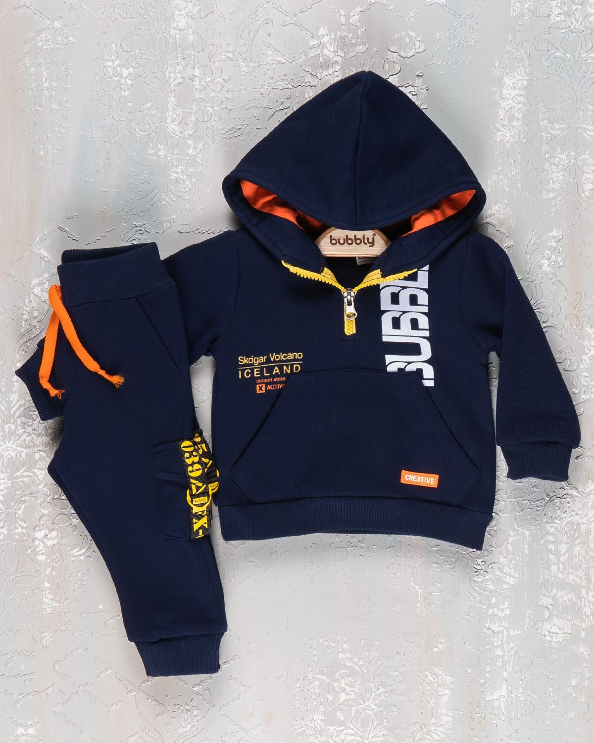 Baby Boys “”BUBBLY” Printed Hooded Tracksuit (6-24M)