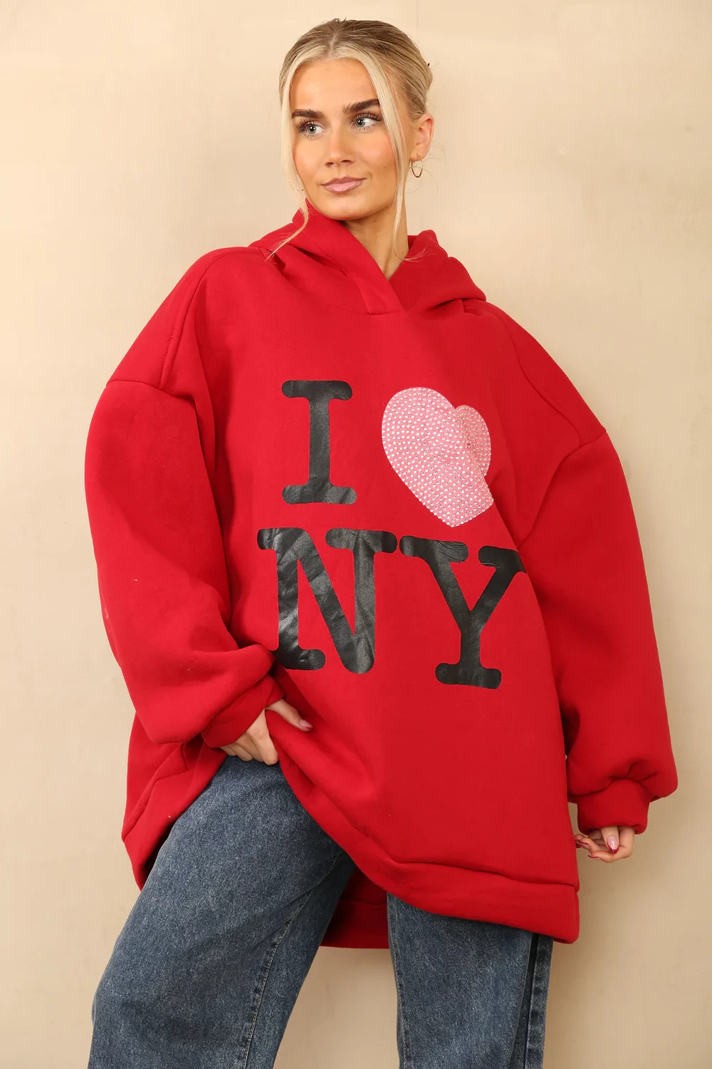 DEMI SLOGAN OVERSIZED HOODIE