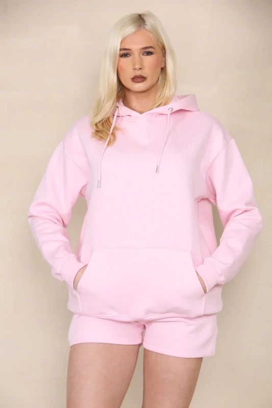 OVERSIZED HOODIE & SHORTS FLEECE CO-ORD