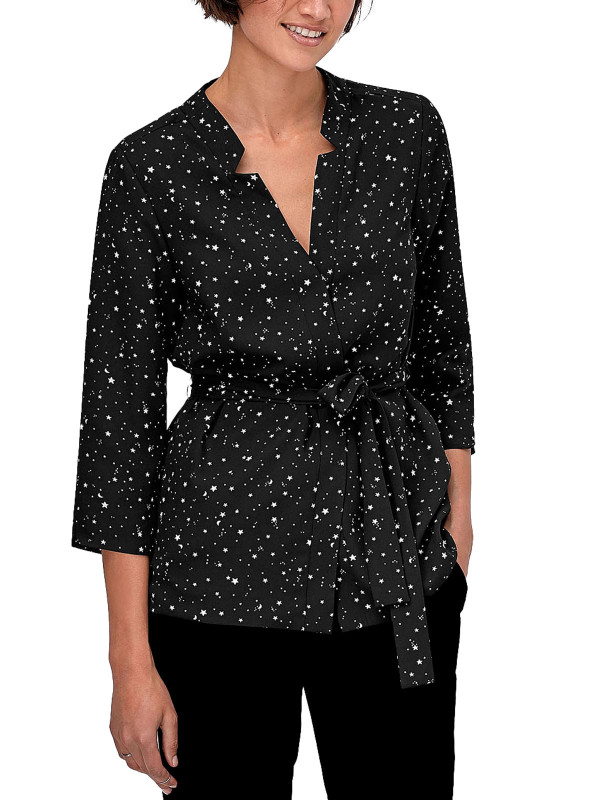 BLACK Minette Padded Shoulder Blazer