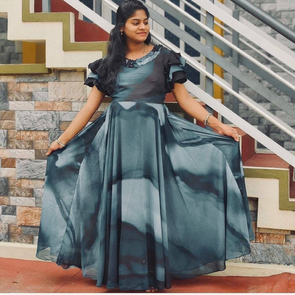 Marble print maxi dress